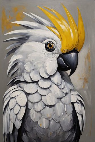 Majestueuze Kaketoepapegaai in Olieverf