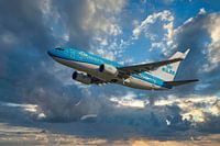 Een KLM Boeing 737-700 Paradijsvogel, KL2020, registratienummer PH BGO, stijgt op van Amsterdam Inte