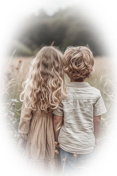 junge Kinder Hand in Hand von Egon Zitter