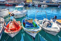 HDR boats in the port of Puerto de Mogán a coastal town in the southwest of Gran Canaria