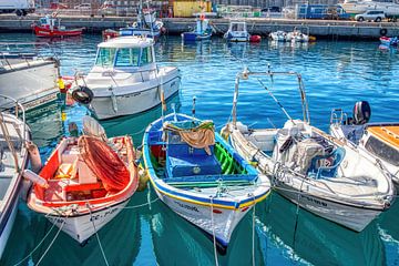 HDR boats in the port of Puerto de Mogán a coastal town in the southwest of Gran Canaria by W J Kok