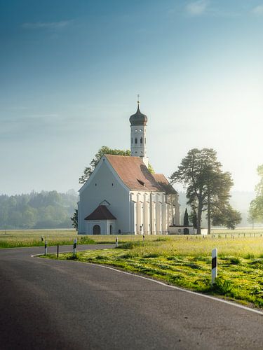 St Colomon's Church in the morning sun by Daniël de Jong