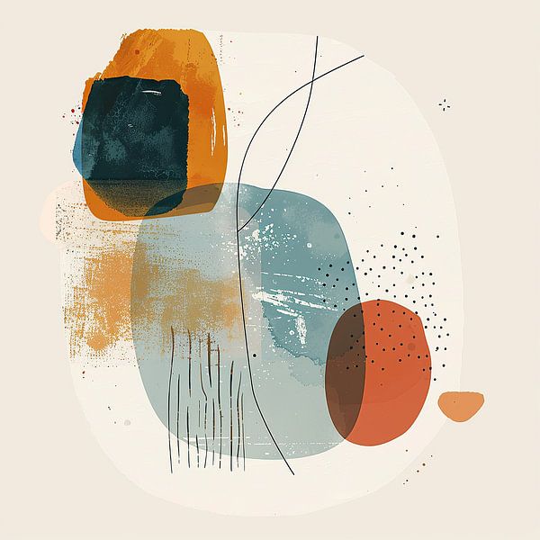 Bauhaus Japandi Abstract van Kunst Kriebels