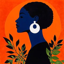 Beautiful silhouette with plant motifs by Poster Art Shop