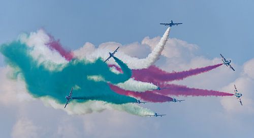 Frecce Tricolori en action pendant RIAT 2018.