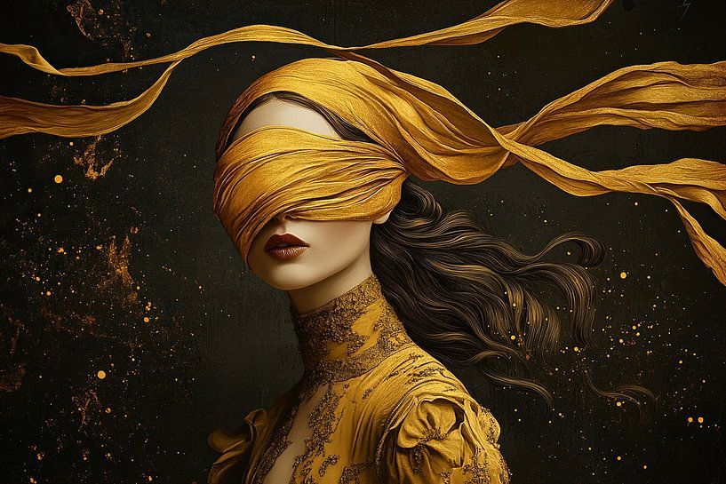 Frau mit Gold von Kunst Laune