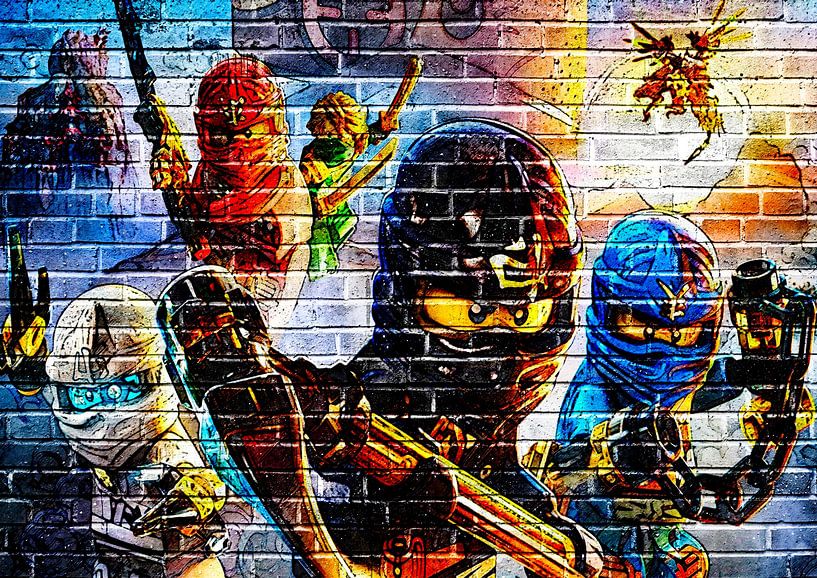 LEGO ninjago wall graffiti 2 par Bert Hooijer