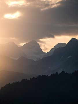 Sunrise in the mountains - Les Gets, France by Joren van den Bos