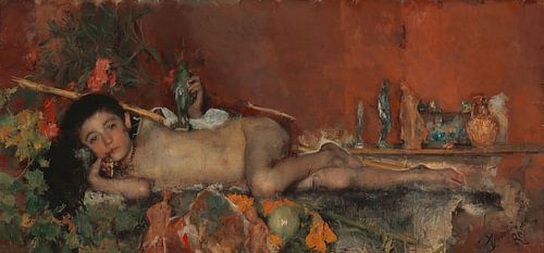 Antonio Mancini - De plaatjesverkoper