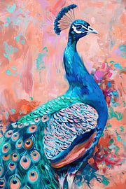 Pfau | Pfau Gemälde von Poster Art Shop