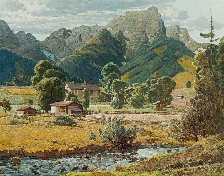 Josef Stoitzner, Landschaft im Frühling, um 1920 von Atelier Liesjes