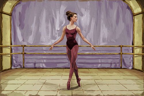 Elegante danseres op spitzen