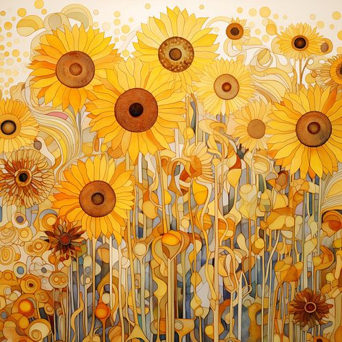 Zonnebloemen abstract