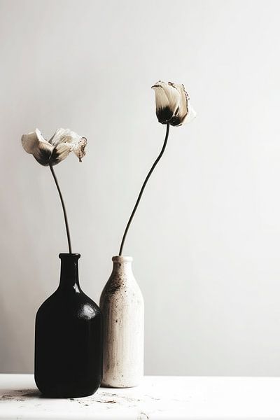 Black And White Vase No 2 by Treechild