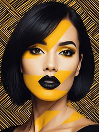 Pop Art Woman Portrait Abstract Geometric Art by 1xMerch