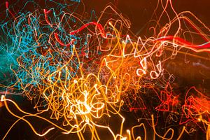 Glowing swirled neon lines