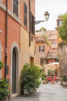 Straat in de Wijk Trastevere in Rome - Italië Fotografie