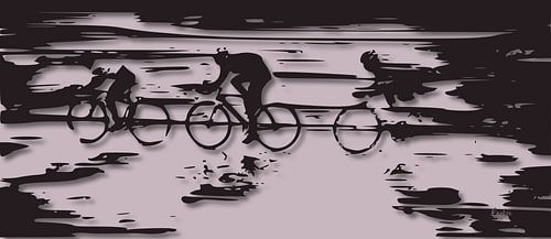 Wielrenners in slecht weer