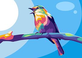 Landscape Beautifull Bird Popart