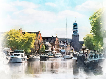 Haven van Lemmer en Lemster Toer, Friesland.