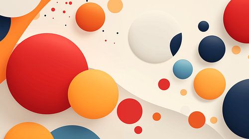 Dynamisch abstract ontwerp met kleurrijke cirkels in retrostijl, close-up ontwerp, ideaal voor mock-up kunst