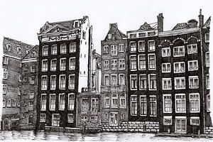 Zeichnung Damrak Amsterdam