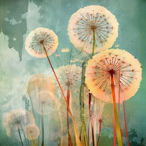 Tanzender Löwenzahn: Ein Ausbruch der Eleganz der Natur von Floral Abstractions