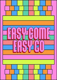 Easy Come Easy Go Retro Rosa von Art Kingdom