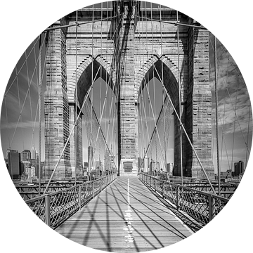 NEW YORK CITY, Brooklyn Bridge | zwart-wit  van Melanie Viola