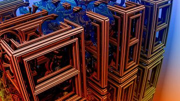 3d abstracte kubussen in de ruimte kubus van W J Kok