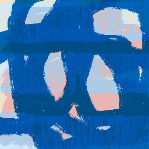 Dromerig landschap in pastelkleuren. Moderne abstracte kunst in blauw
