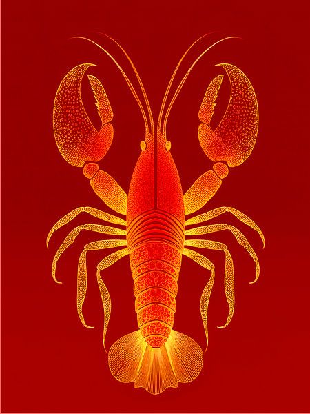 Illustration d'un cancer abstrait en rouge/or par STUDIO MINIMAL ART