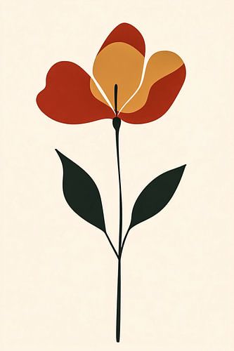 Minimalistische abstracte bloemkunst