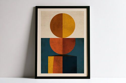 kleurrijke vormen aan de muur