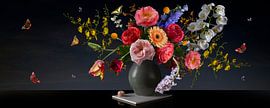 Panorama flower still life / flower painting by Fine Art Flower - Artist Sander van Laar