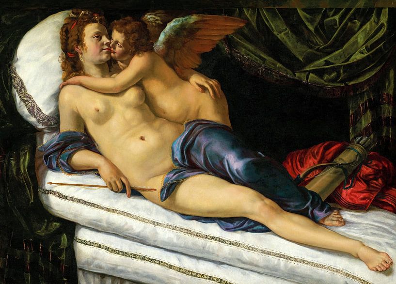 Artemisia Gentileschi,Venus und Amor, 1593-1656 von finemasterpiece
