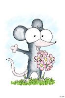 Kinderzimmer Süße Maus mit Blumenstrauß