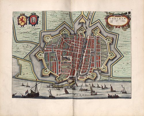 Gorinchem, Gorkum of Gorcum, Stadsplattegrond Joan Blaeu 1652