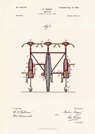Brevet de 1900 pour un vélo vintage à trois places – Dessin technique sur papier ancien (2e partie) sur Zeger Knops