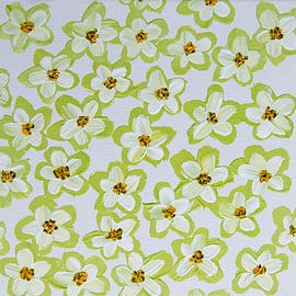 bloemen retro pastel groen wit bruin geel