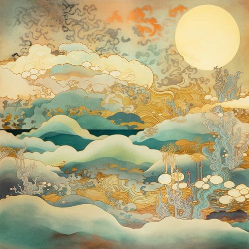 Schwebende Welt Glow | Ukiyo-e Harmony