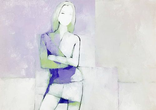 woman purple | Lilac Quiet Stance by ARTEO Paintings