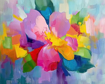 Modern abstract Bloemen van Abstract Schilderij