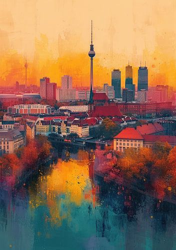Berlin Skyline Poster Print