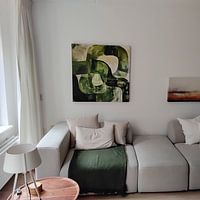 Kundenfoto: Abstrakte Grüne Formen - Moderne Kunst von Poster Art Shop, auf leinwand