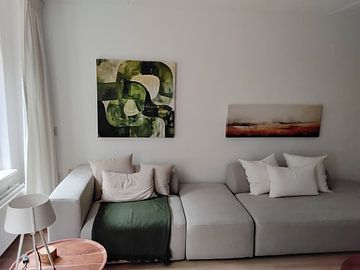 Klantfoto: Abstracte groene vormen - Moderne kunst van Poster Art Shop