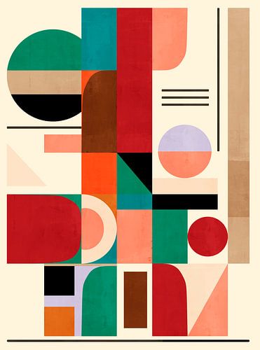 Retro Bauhaus Colour Geometry by Georgia Chagas