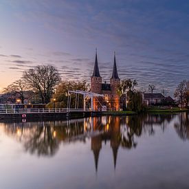 Der Oostpoort Delft bei Sonnenuntergang von Gijs Rijsdijk