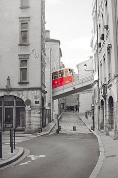 Belle Rue Dans Le Vieux Lyon - Selektive Farbfotografie