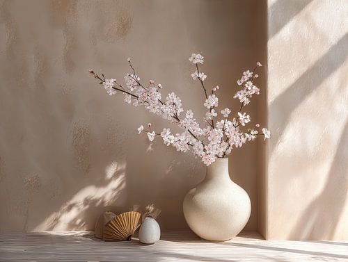 Minimalistische stillevenfotografie Japandi stijl